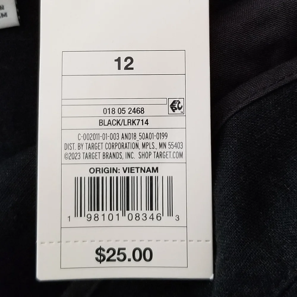 NWT A New Day Black Linen Mini Skirt Size 12 - Picture 5 of 7